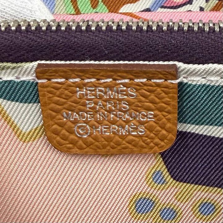 Pristine HERMES Coin case Azap compact silk in Zip Around Epsom Leather Women