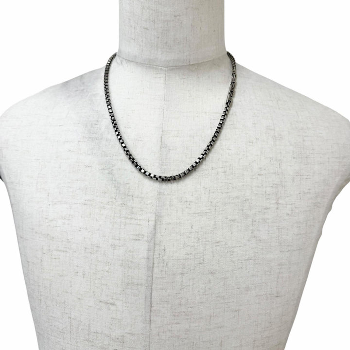 Great LOUIS VUITTON Necklace LV Tailor Monogram Chain Silver AG925 mens M02027