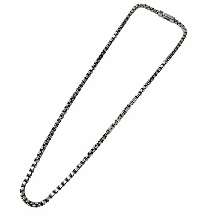 Great LOUIS VUITTON Necklace LV Tailor Monogram Chain Silver AG925 mens M02027
