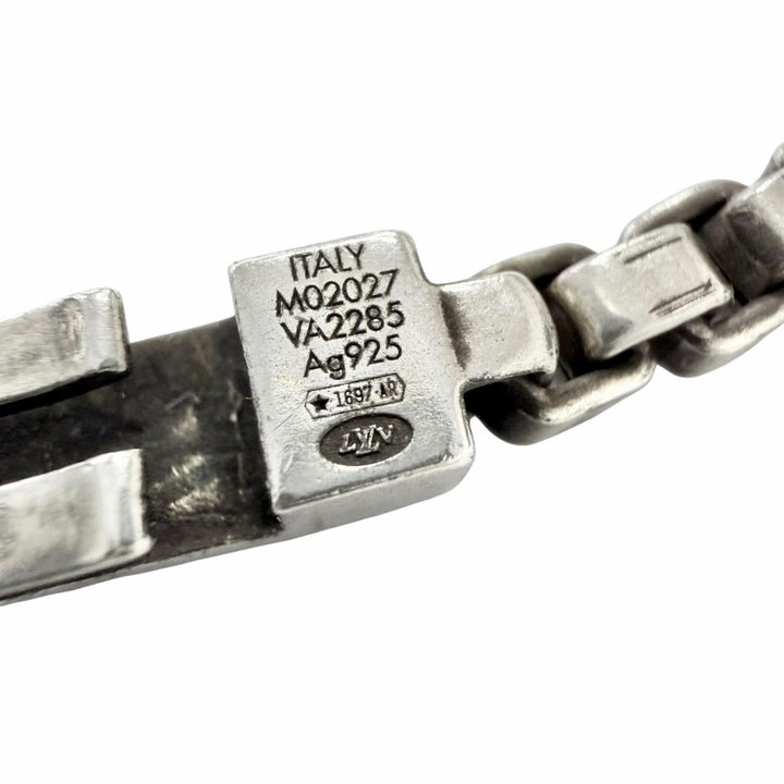 Great LOUIS VUITTON Necklace LV Tailor Monogram Chain Silver AG925 mens M02027