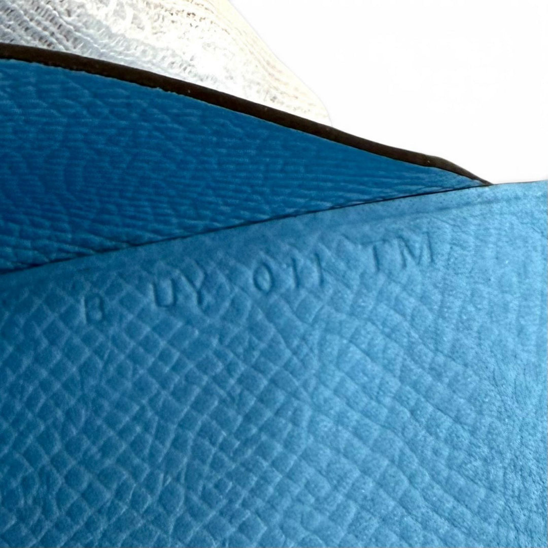 Excellent HERMES Bifold Wallet Calvi duo Serie Metal Compact Wallet Epsom