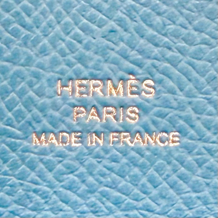 Excellent HERMES Bifold Wallet Calvi duo Serie Metal Compact Wallet Epsom