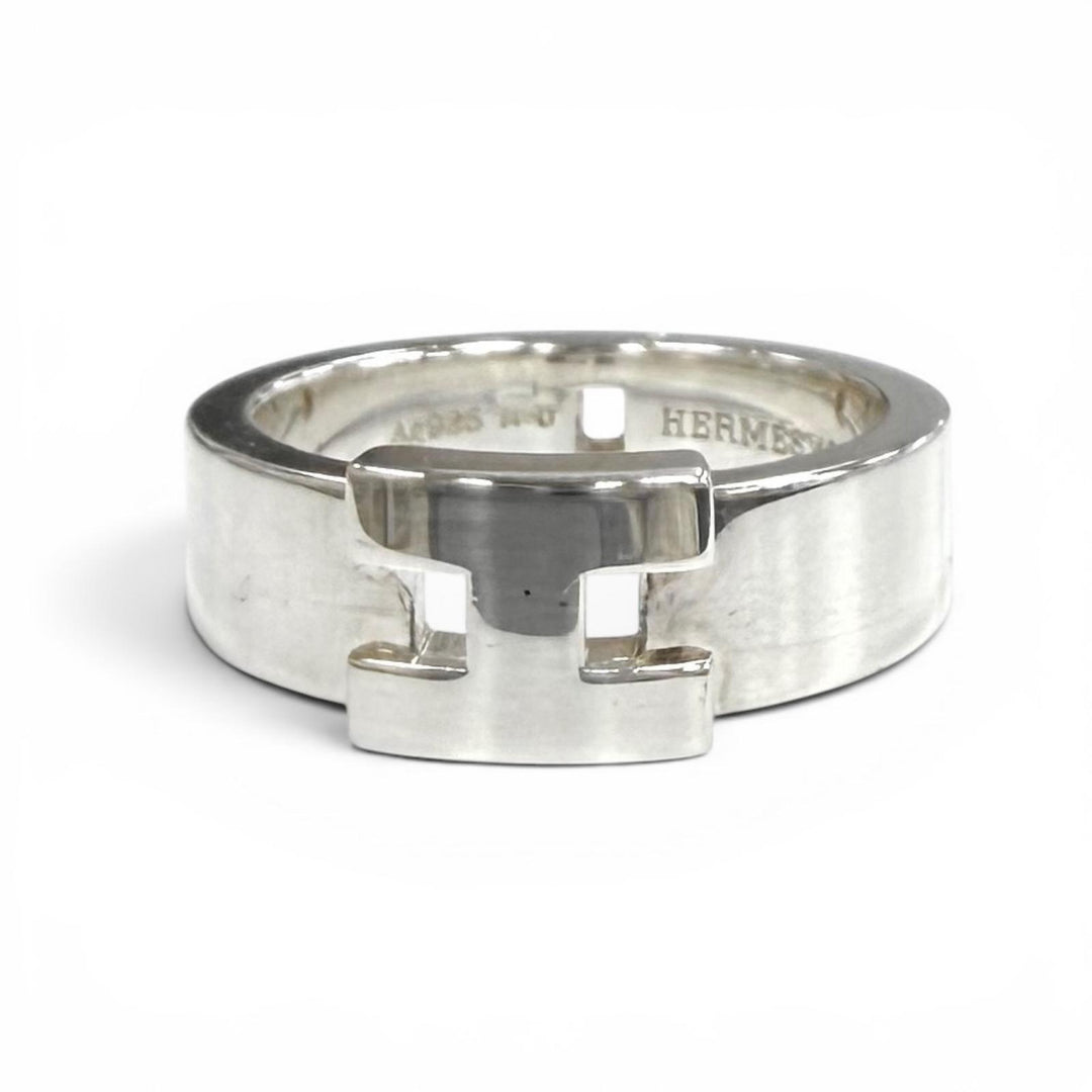 Great HERMES Ring ring Hercules H motif Silver AG925 Women 48