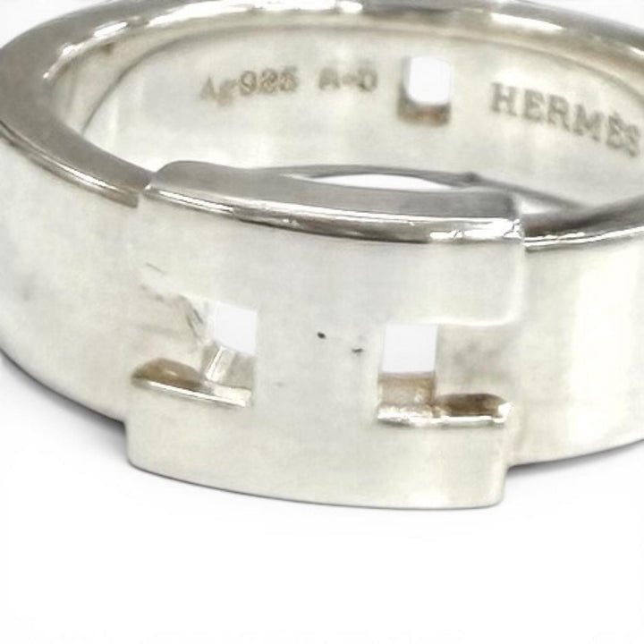 Great HERMES Ring ring Hercules H motif Silver AG925 Women 48