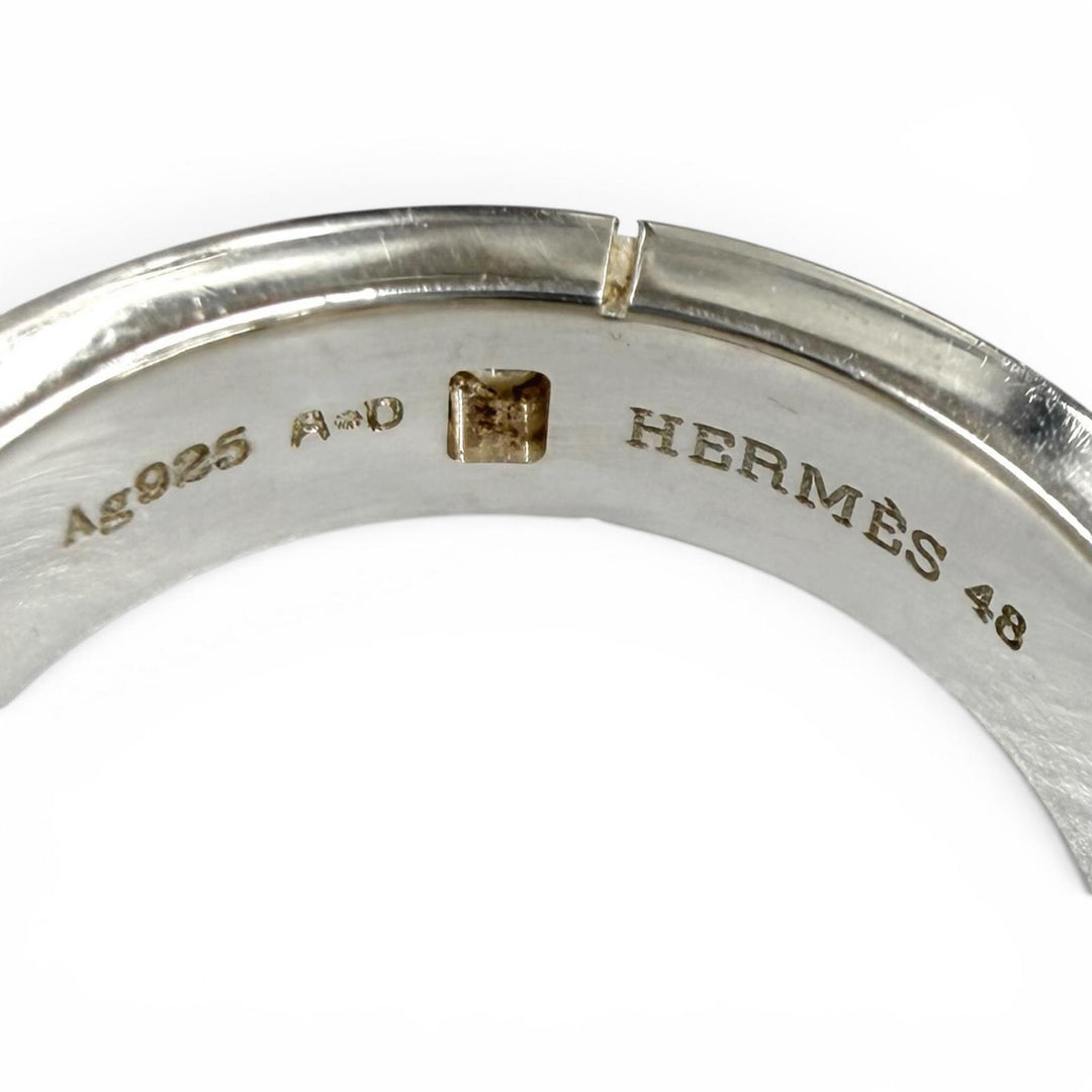 Great HERMES Ring ring Hercules H motif Silver AG925 Women 48