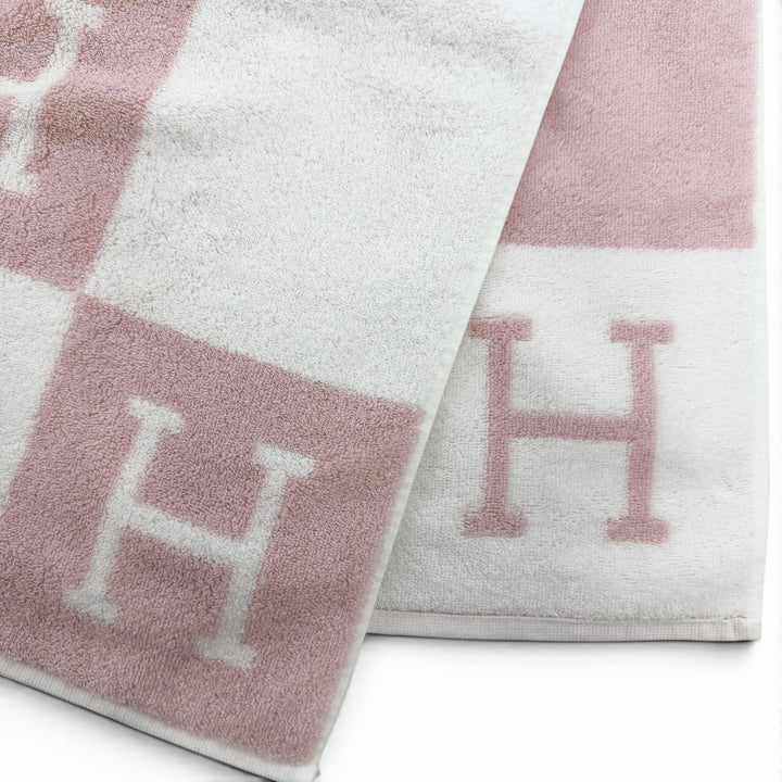 Excellent HERMES towel Avalon H pattern, around 120 x 34.6"" bath towel cotton