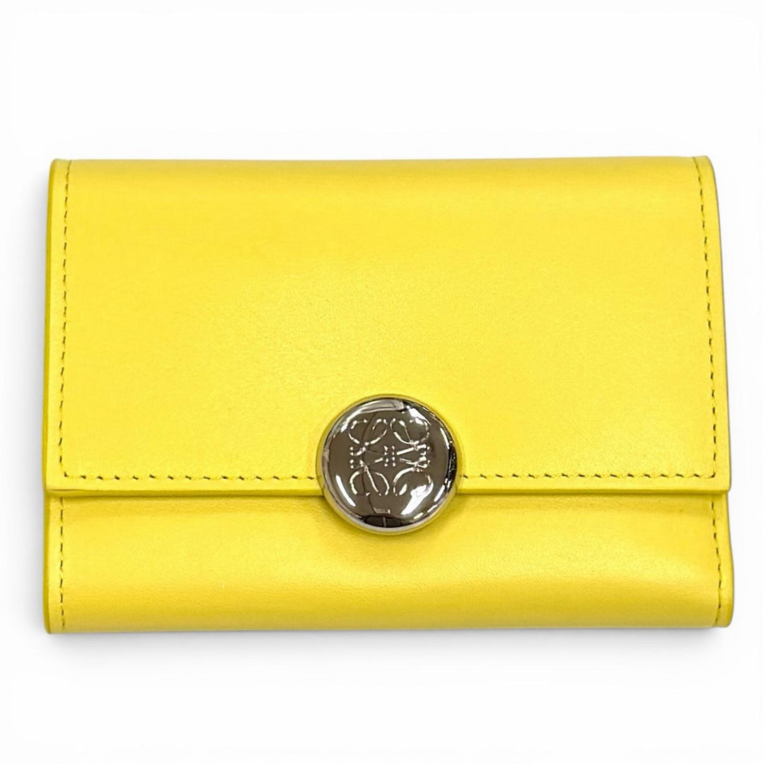 Very Good LOEWE Tri-fold wallet Pebble Vertical Wallet Small CANBS33X01