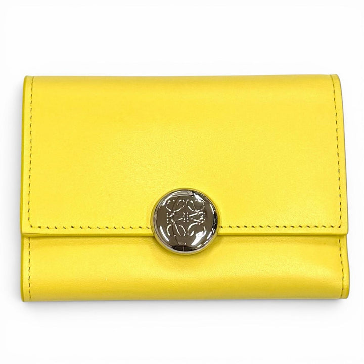 Very Good LOEWE Tri-fold wallet Pebble Vertical Wallet Small CANBS33X01