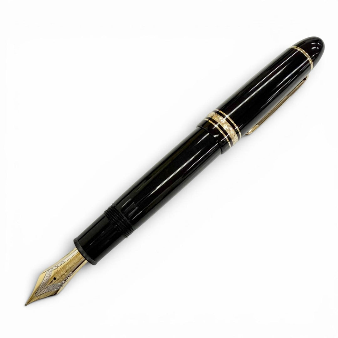 Excellent MONTBLANC fountain pen Meisterstück 149 pix White Star black 18K mens