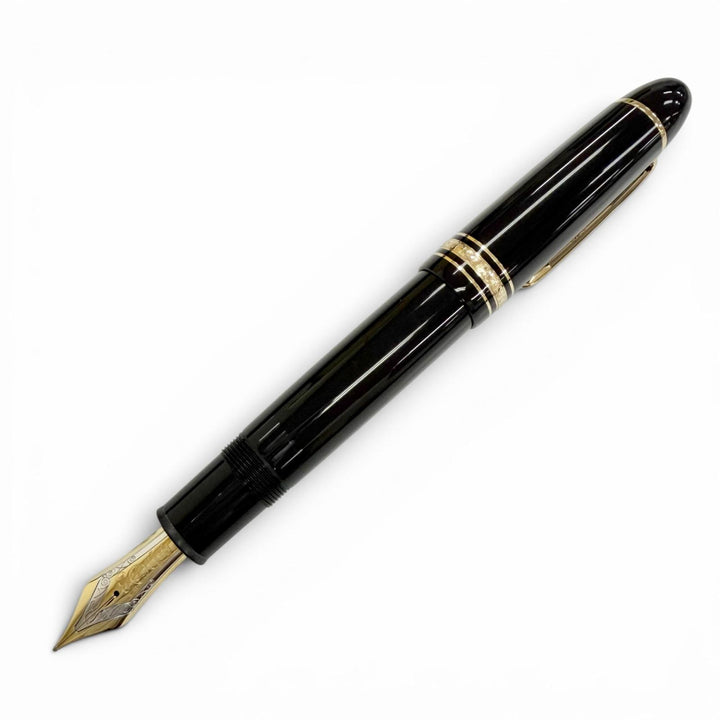Excellent MONTBLANC fountain pen Meisterstück 149 pix White Star black 18K mens