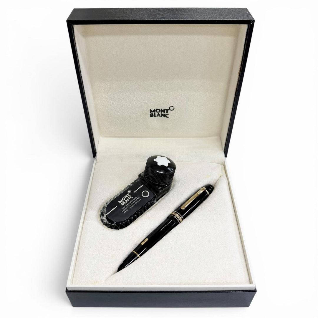 Excellent MONTBLANC fountain pen Meisterstück 149 pix White Star black 18K mens