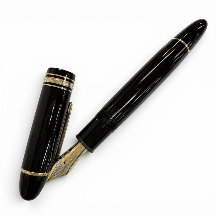 Excellent MONTBLANC fountain pen Meisterstück 149 pix White Star black 18K mens