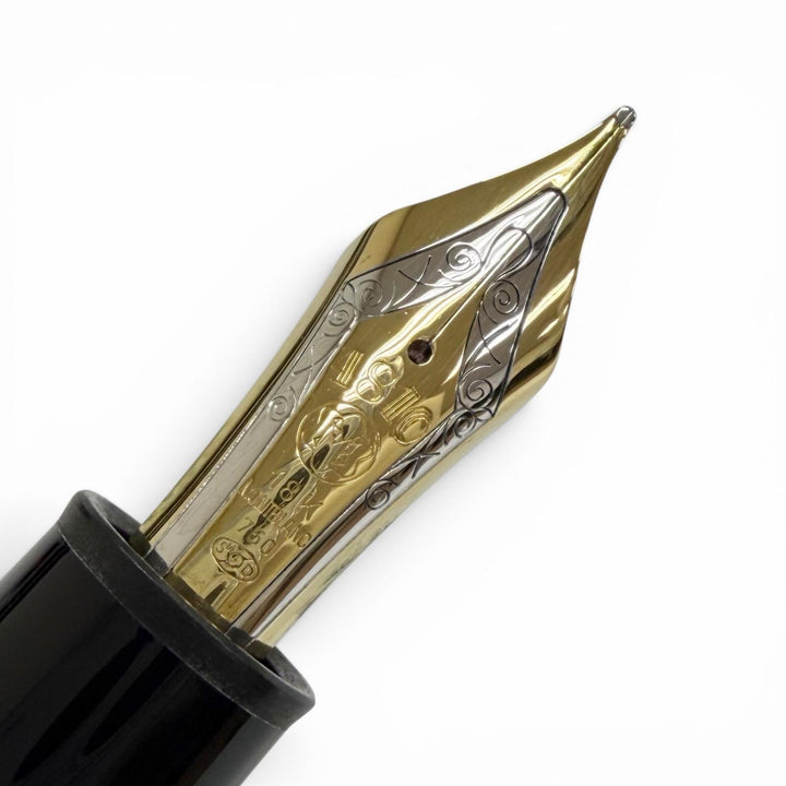 Excellent MONTBLANC fountain pen Meisterstück 149 pix White Star black 18K mens