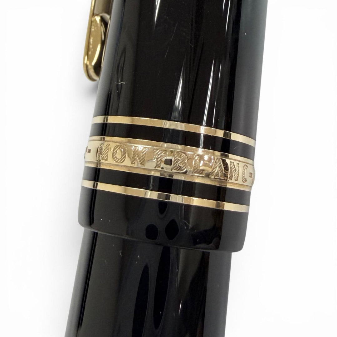 Excellent MONTBLANC fountain pen Meisterstück 149 pix White Star black 18K mens