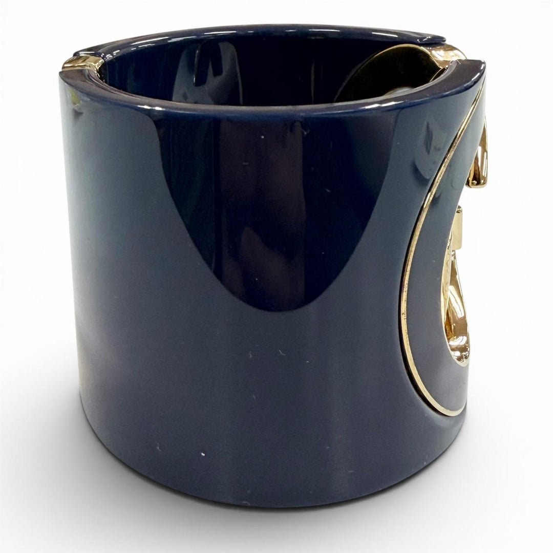 Excellent GUCCI Bangle Interlocking G Navy mens L