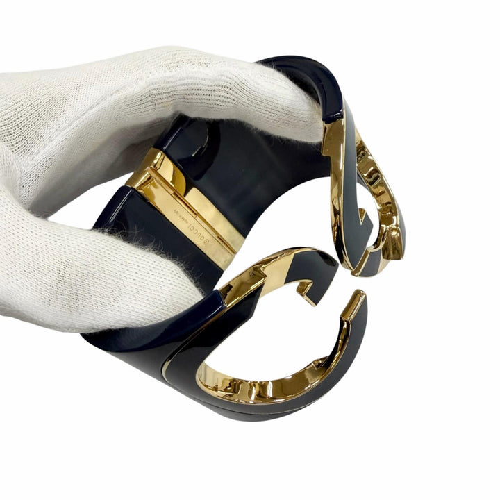 Excellent GUCCI Bangle Interlocking G Navy mens L