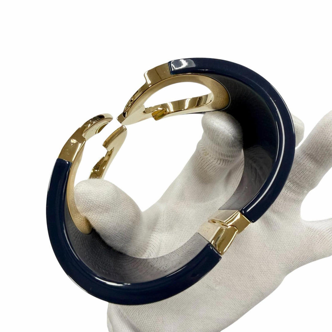 Excellent GUCCI Bangle Interlocking G Navy mens L