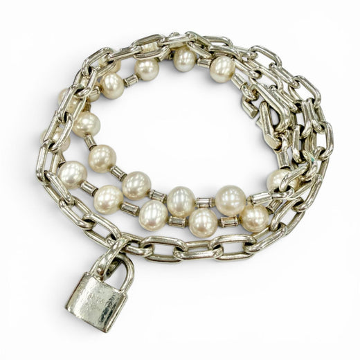 Great TIFFANY&Co. bracelet Pearl Rock Silver AG925 Women