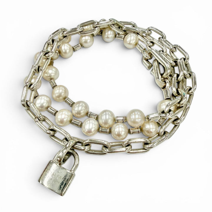 Great TIFFANY&Co. bracelet Pearl Rock Silver AG925 Women