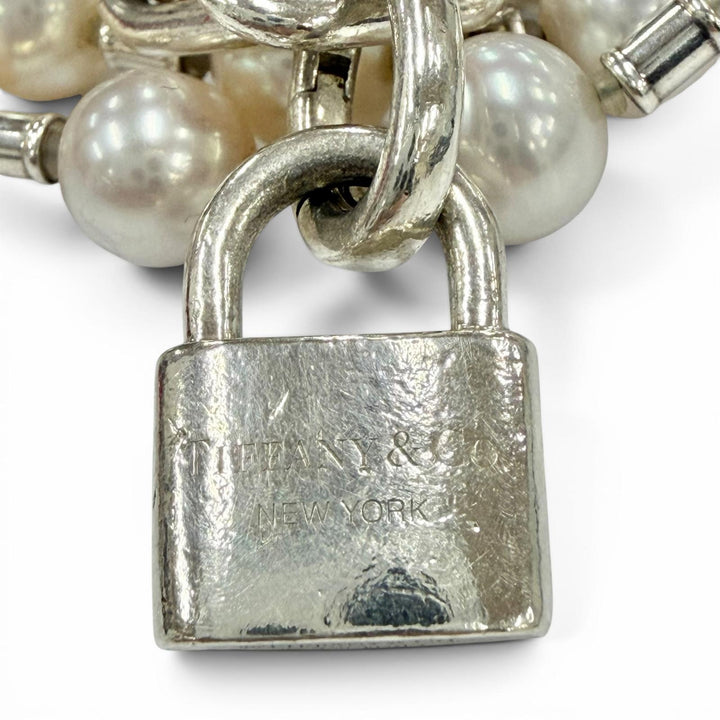 Great TIFFANY&Co. bracelet Pearl Rock Silver AG925 Women