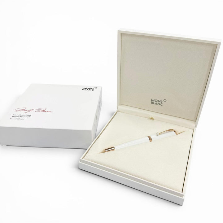 Excellent MONTBLANC Ballpoint pen Marilyn Monroe Special Edition white Pearl