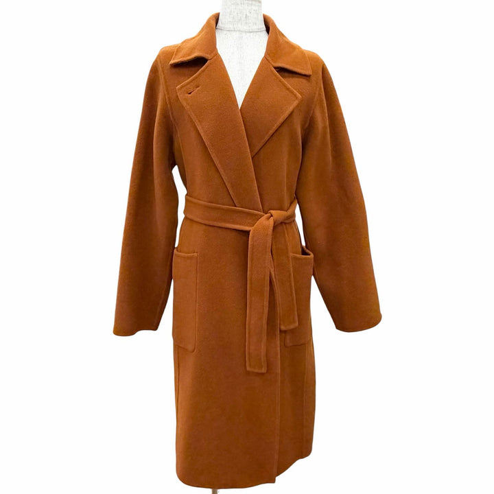 Excellent Max Mara Cucito Amano Angora Cashmere Blend Belted Wrap Coat 40