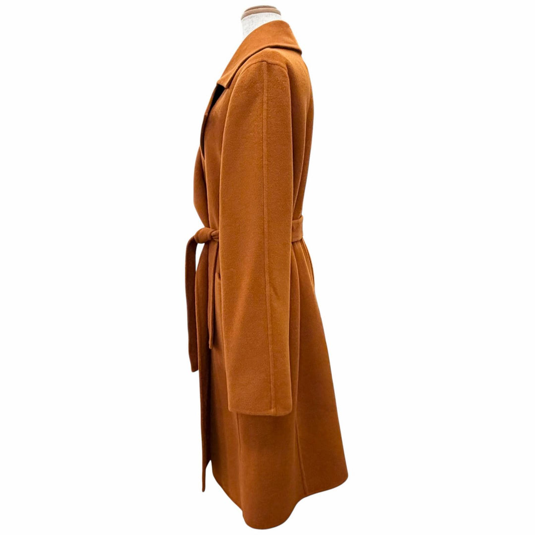Excellent Max Mara Cucito Amano Angora Cashmere Blend Belted Wrap Coat 40
