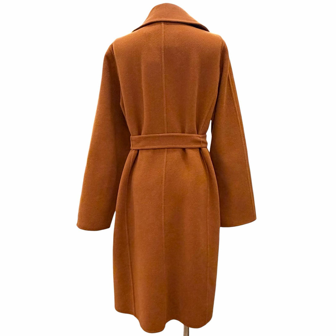 Excellent Max Mara Cucito Amano Angora Cashmere Blend Belted Wrap Coat 40