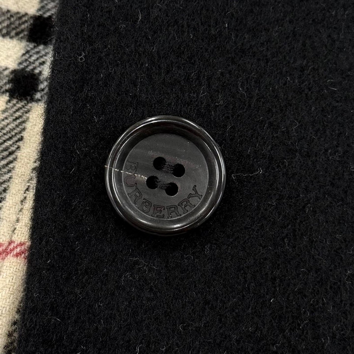 Excellent BURBERRY LONDON Nova check pattern lining, belt wrap coat black 38