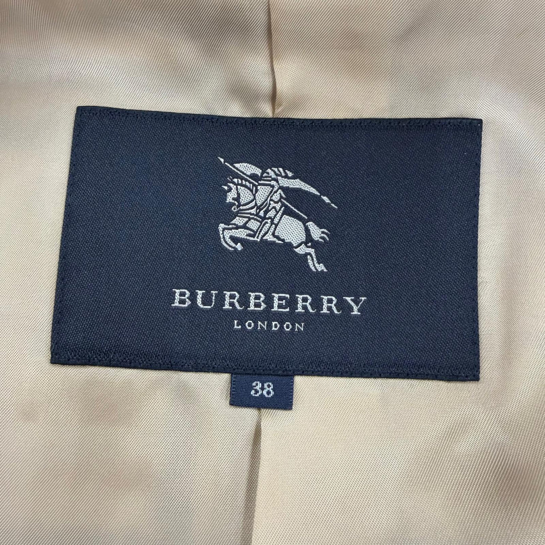Excellent BURBERRY LONDON Nova check pattern lining, belt wrap coat black 38