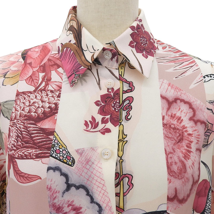 Excellent Salvatore Ferragamo Long sleeve shirt Multi silk Women 42