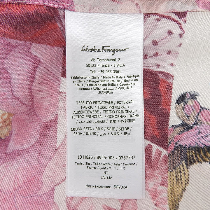 Excellent Salvatore Ferragamo Long sleeve shirt Multi silk Women 42