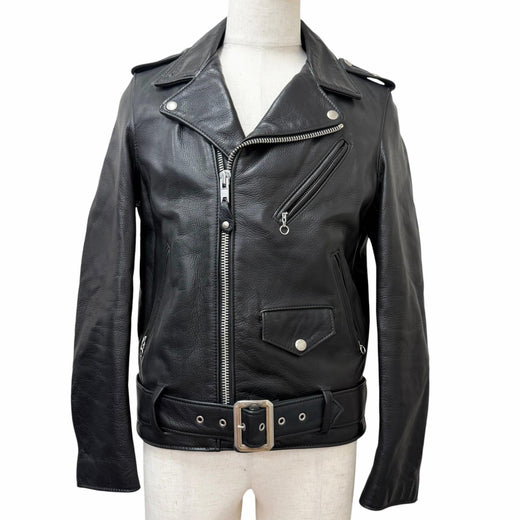 Excellent schott Leather jacket ONESTAR NEW NAKED double black Cowhide