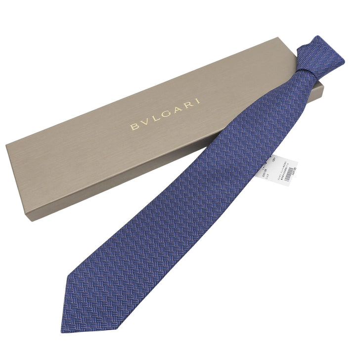 Pristine BVLGARI tie Overall handle black silk mens
