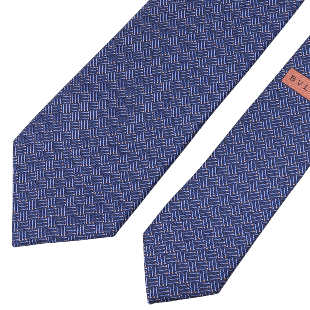 Pristine BVLGARI tie Overall handle black silk mens