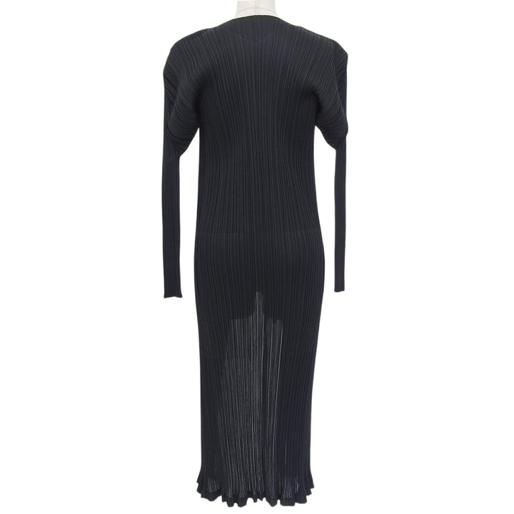 Great PLEATS PLEASE cardigan Open Front Long black polyester Women 2 PP05-JA001