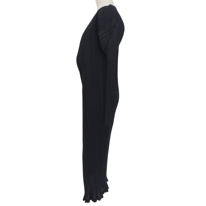 Great PLEATS PLEASE cardigan Open Front Long black polyester Women 2 PP05-JA001