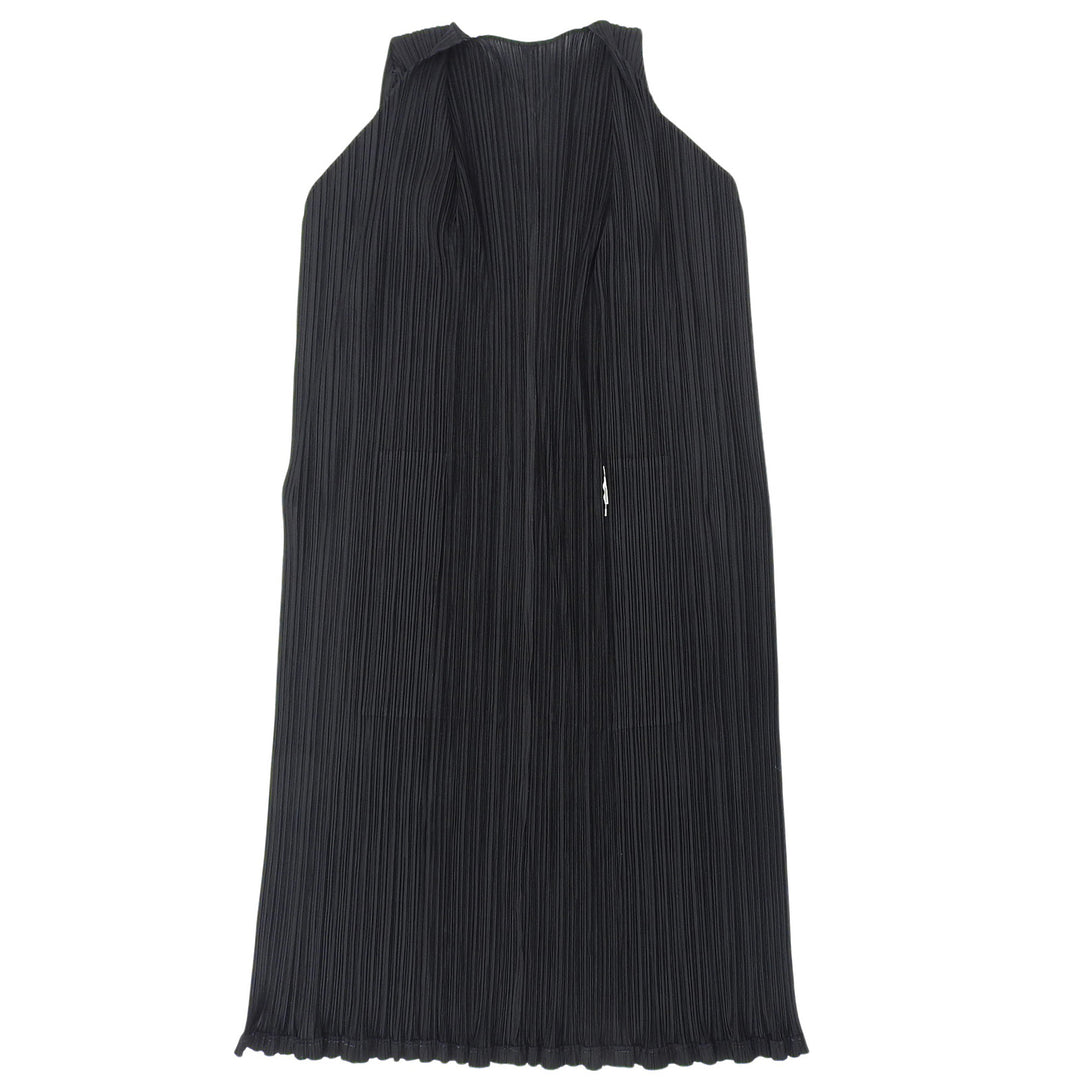 Great PLEATS PLEASE cardigan Open Front Long black polyester Women 2 PP05-JA001
