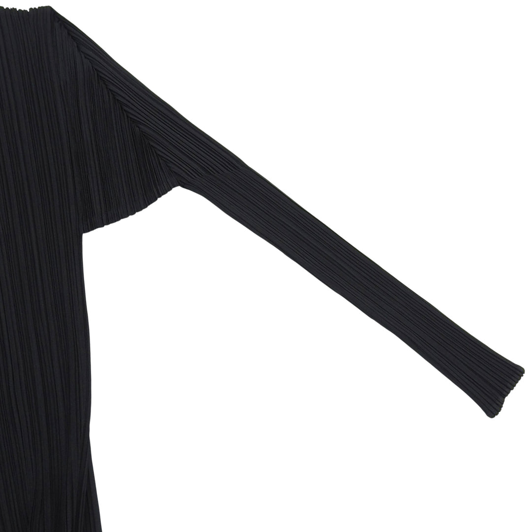 Great PLEATS PLEASE cardigan Open Front Long black polyester Women 2 PP05-JA001