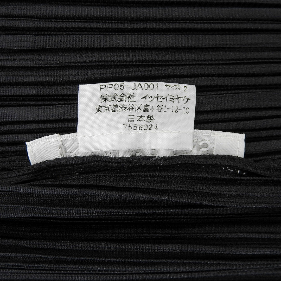 Great PLEATS PLEASE cardigan Open Front Long black polyester Women 2 PP05-JA001