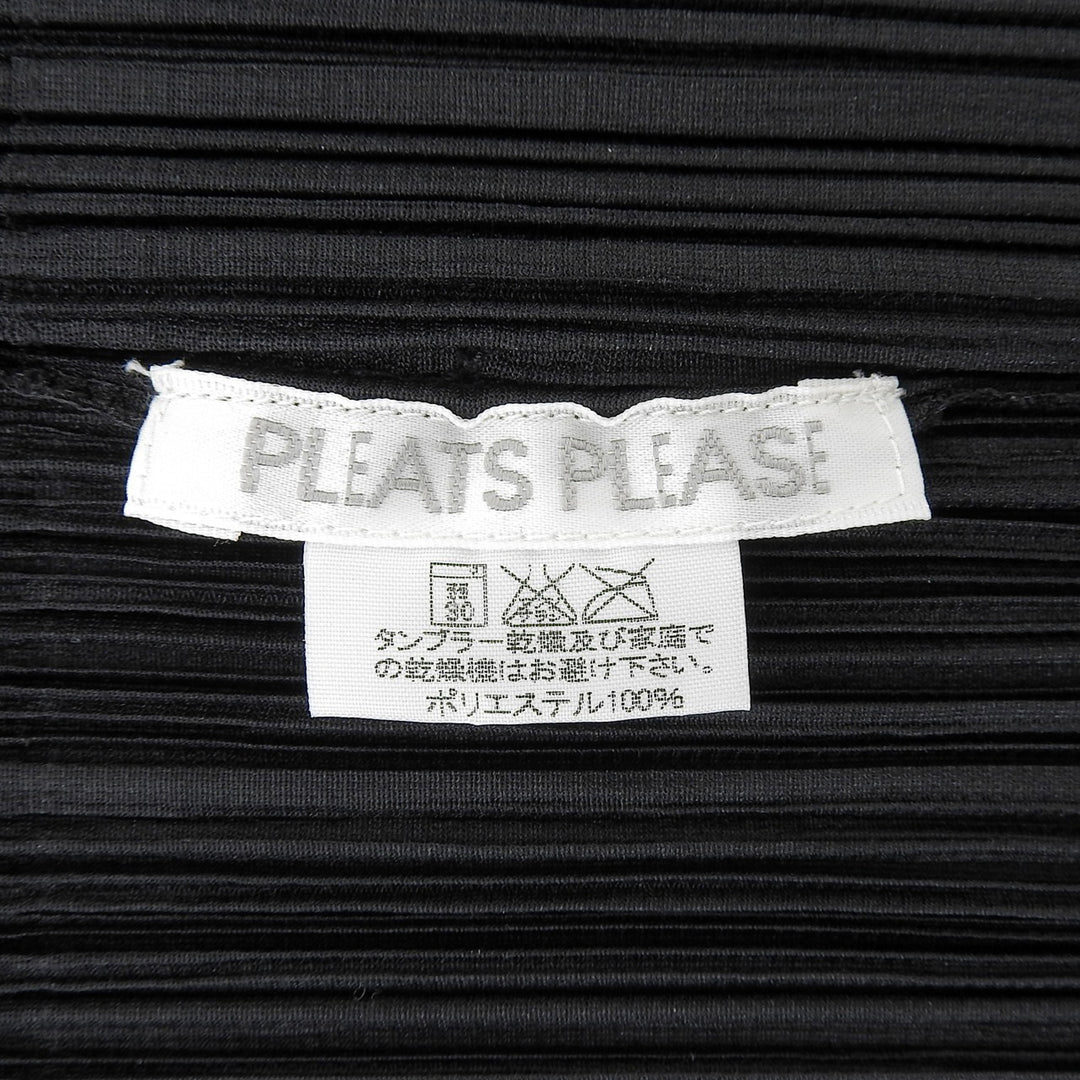 Great PLEATS PLEASE cardigan Open Front Long black polyester Women 2 PP05-JA001