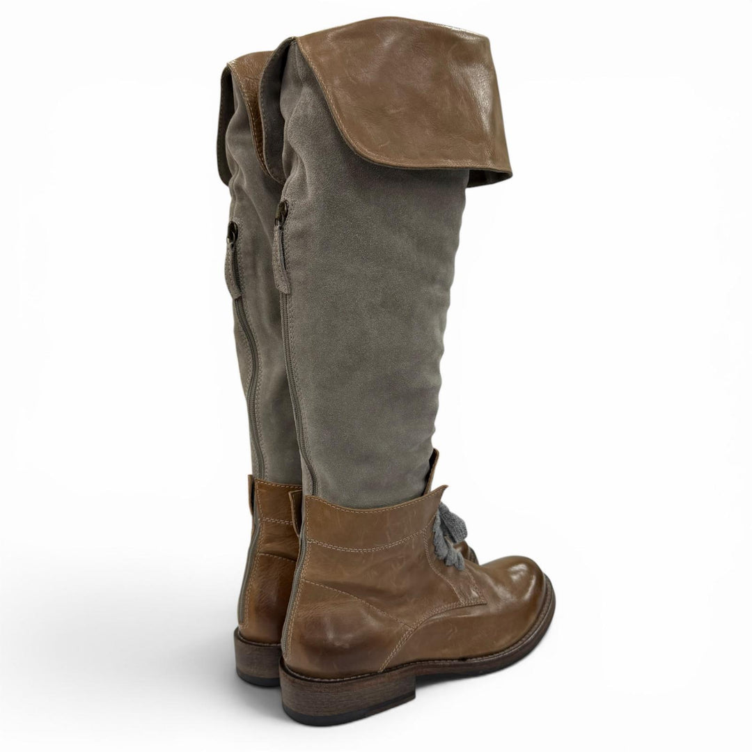 Excellent Brunello Cucinelli Knee-high boots switching Brown leather Women 38