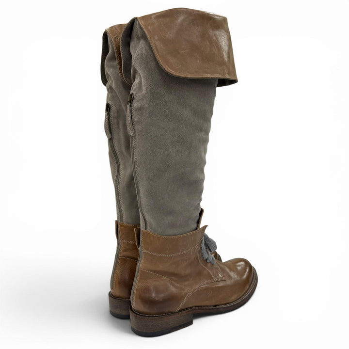 Excellent Brunello Cucinelli Knee-high boots switching Brown leather Women 38