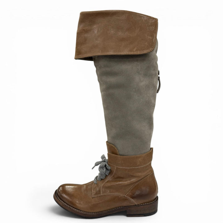 Excellent Brunello Cucinelli Knee-high boots switching Brown leather Women 38