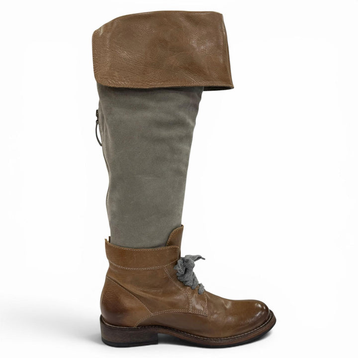 Excellent Brunello Cucinelli Knee-high boots switching Brown leather Women 38