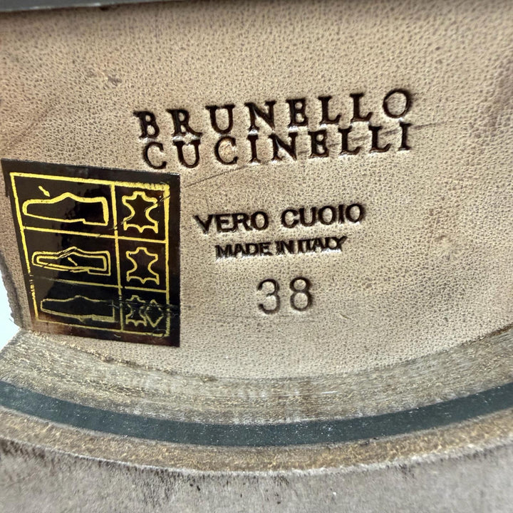 Excellent Brunello Cucinelli Knee-high boots switching Brown leather Women 38