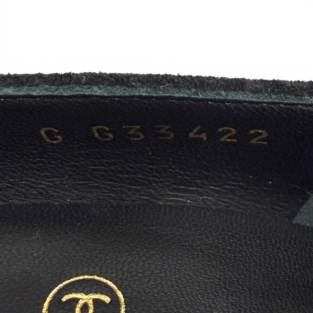 Great CHANEL pumps black Suede leather Women 35 G33422