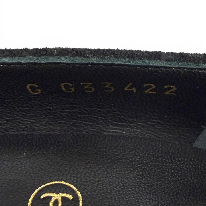 Great CHANEL pumps black Suede leather Women 35 G33422