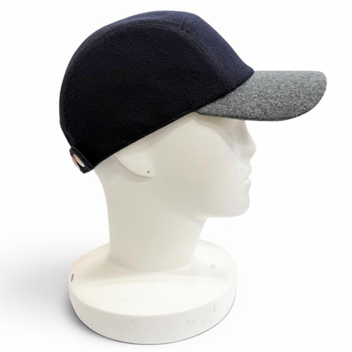 Great HERMES cap Serie Button H Logo Embroidery Felt Baseball Cap Hat Navy 58