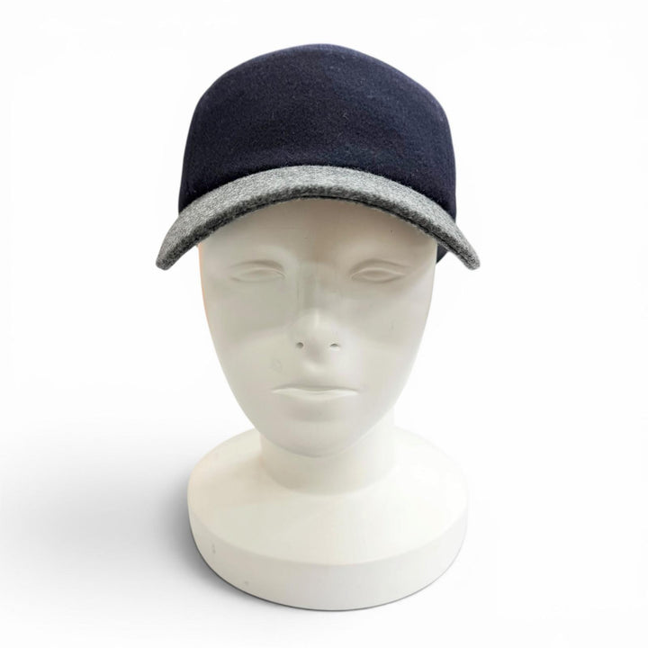 Great HERMES cap Serie Button H Logo Embroidery Felt Baseball Cap Hat Navy 58